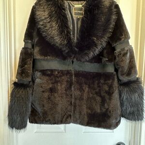 Kathy Ireland Dark Brown Teddy Jacket